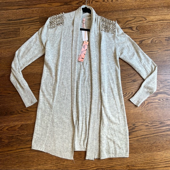 NWT Sweewe Paris x LF studded shoulder cardigan - Picture 4 of 12